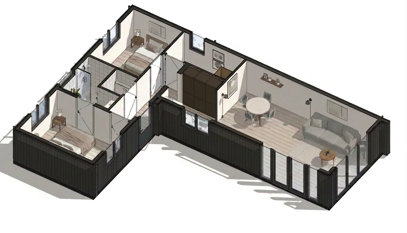Doorkijk van zorgwoning Alexia met de indeling van de plattegrond.
